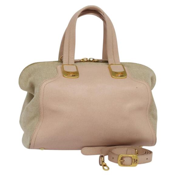 FENDI Chameleon Hand Bag Leather Pink Gold - Picture 1 of 13